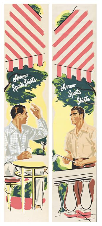 DESIGNER UNKNOWN.  ARROW SPORTS SHIRTS. Two posters. Each 70x14¼ inches, 177¾x36¼ cm.